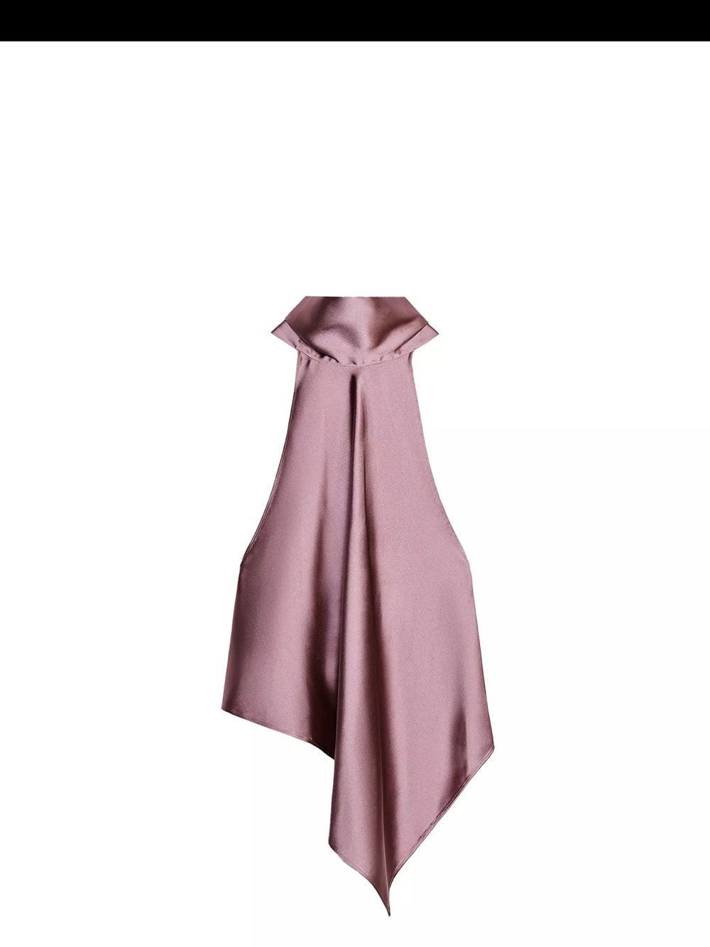 Sleeveless Draped Asymmetrical Halter Top with Open Back in Dusty Rose